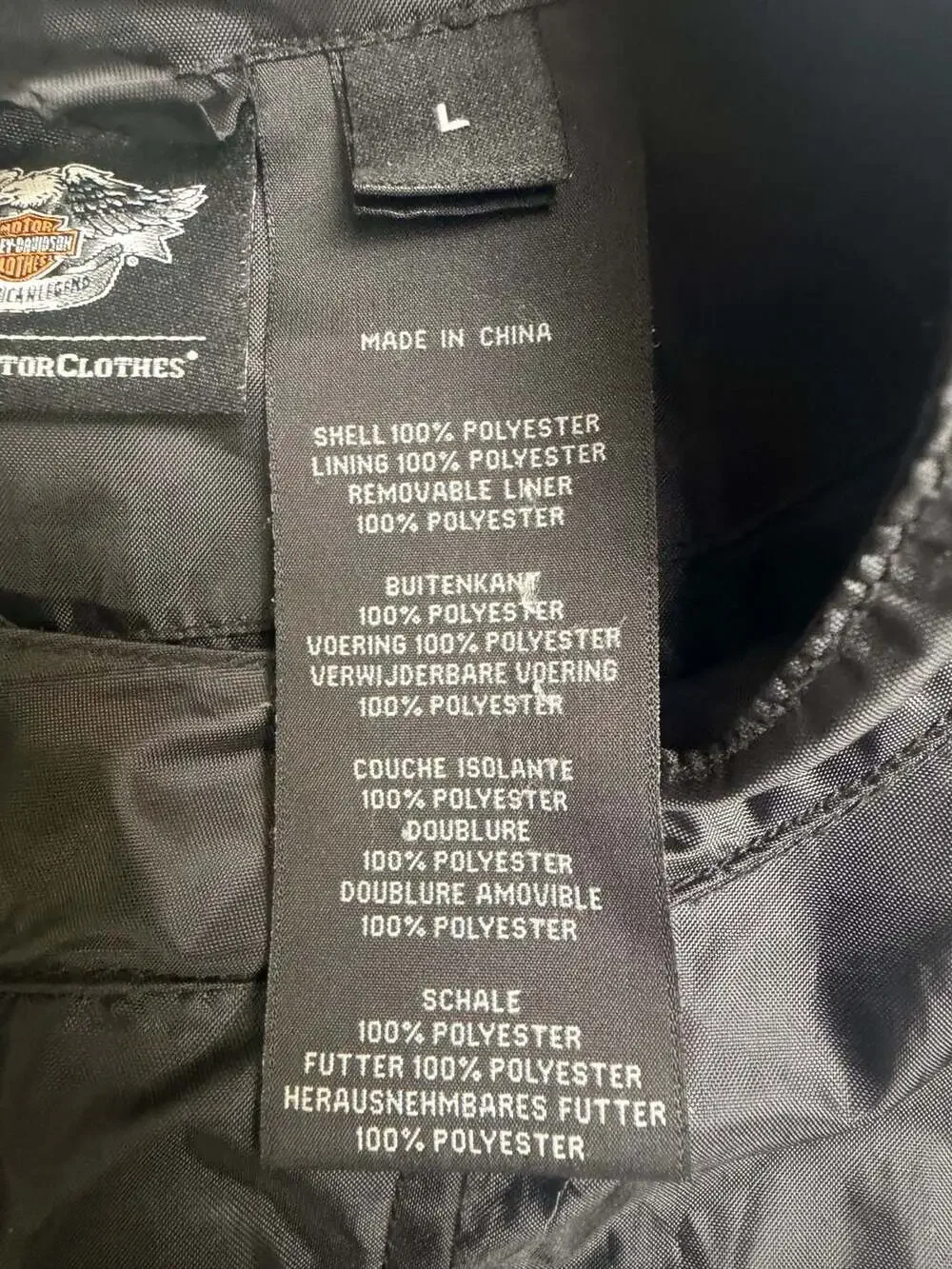VTG Harley Davidson Motorcycle Genuine Black Rain Jacket Windbreaker Men’s Large